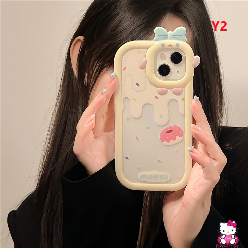 Soft Case Motif Kartun Es Krim Mentega Untuk IPhone 11 13 12 Pro MAX XR X 6 6S 7 8 Plus XS MAX SE 2020