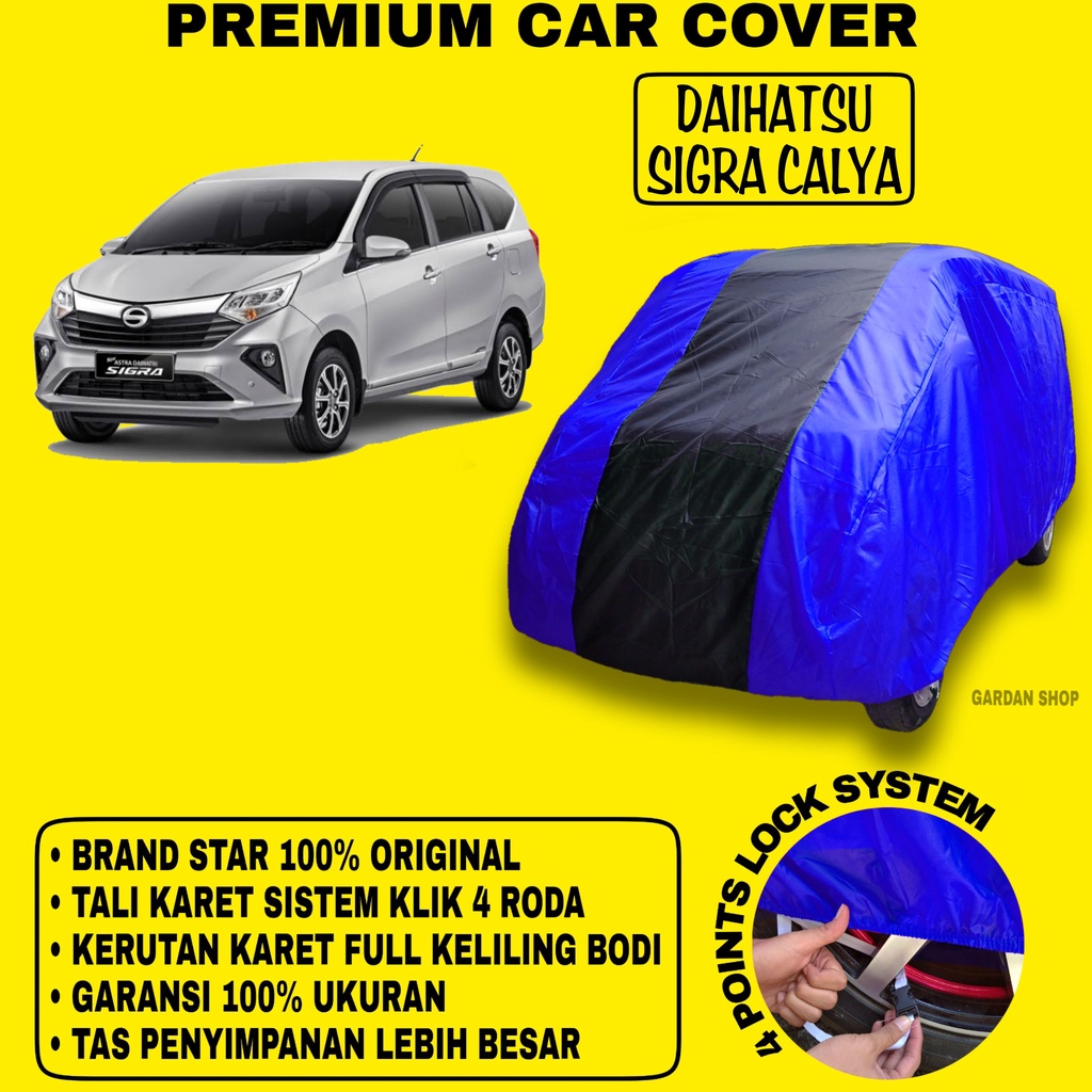 Body Cover DAIHATSU SIGRA CALYA BIRU HITAM Penutup Bodi Mobil Daihatsu Sigra Calya Waterproof PREMIUM