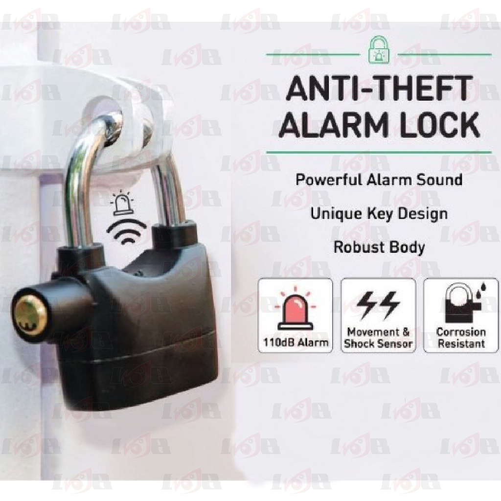 Gembok Alarm Lock Motor Pagar Rumah Gudang Besi Baja Kuat Model Kinbar