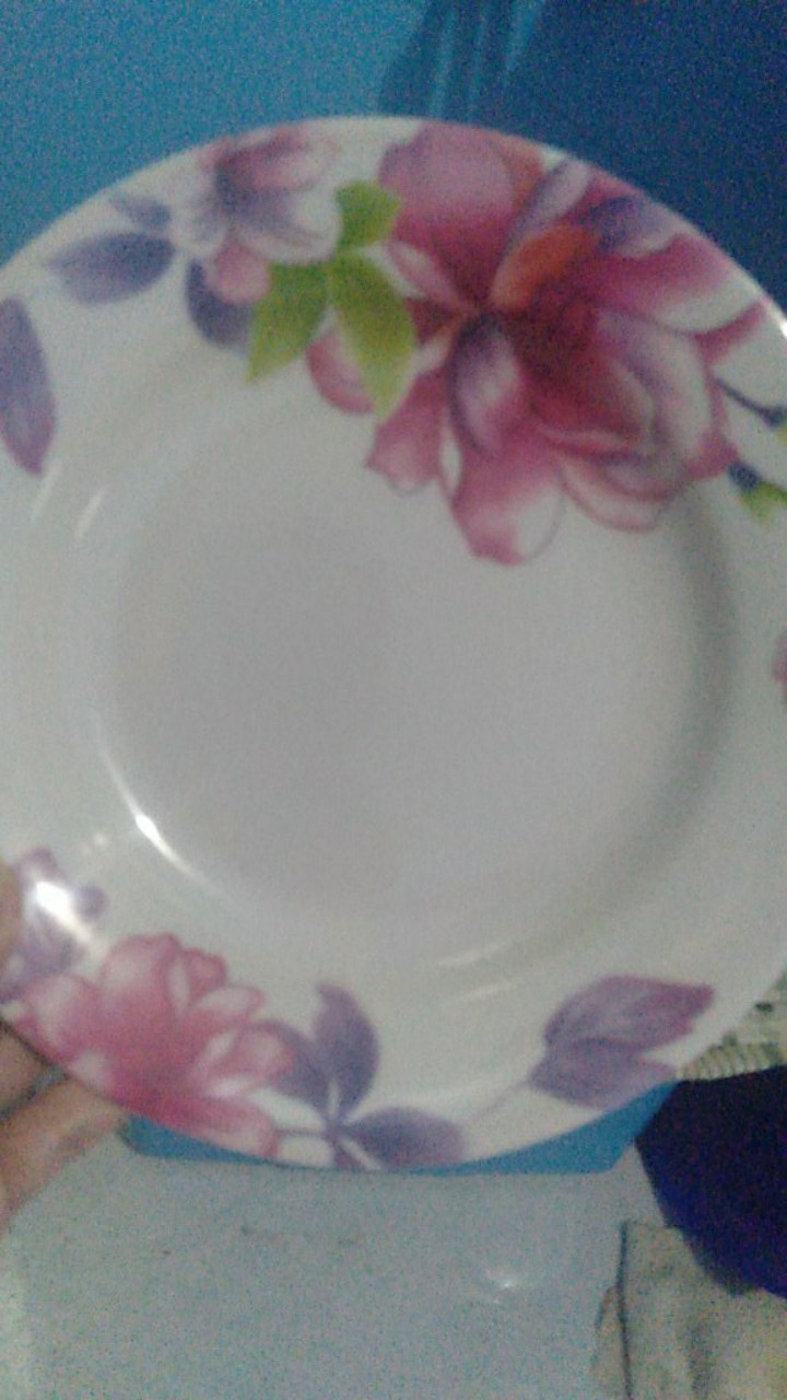Piring Melamin Motif Bunga Ungu Unica M109