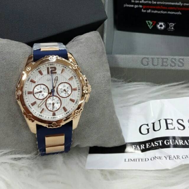 Jam Tangan Wanita Guess W0325L8 Rubber ( Karet ) Original Murah