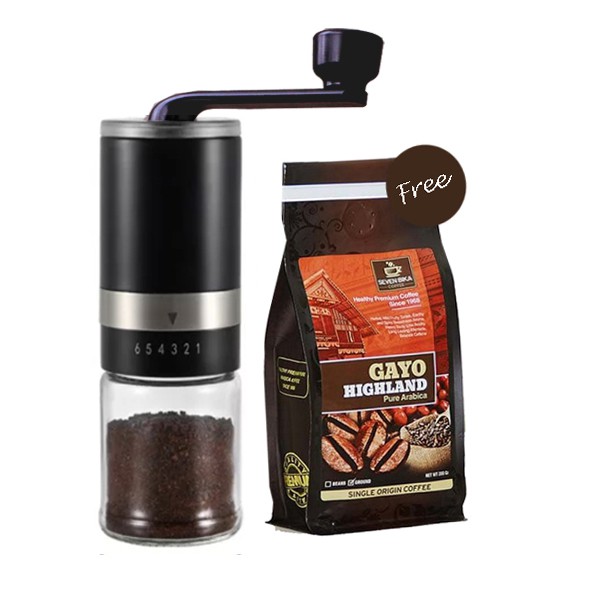 

Grinders Black High Quality Free Coffee Gayo Pure Arabica 200 gram.
