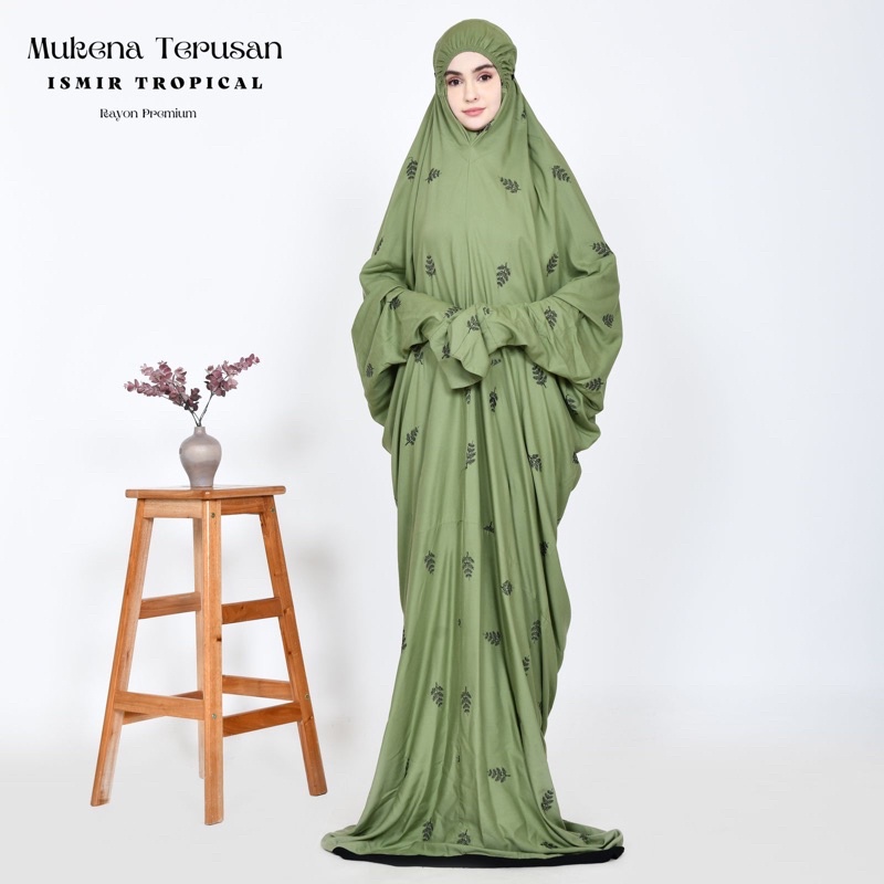 mukena terusan rayon bordir raisa