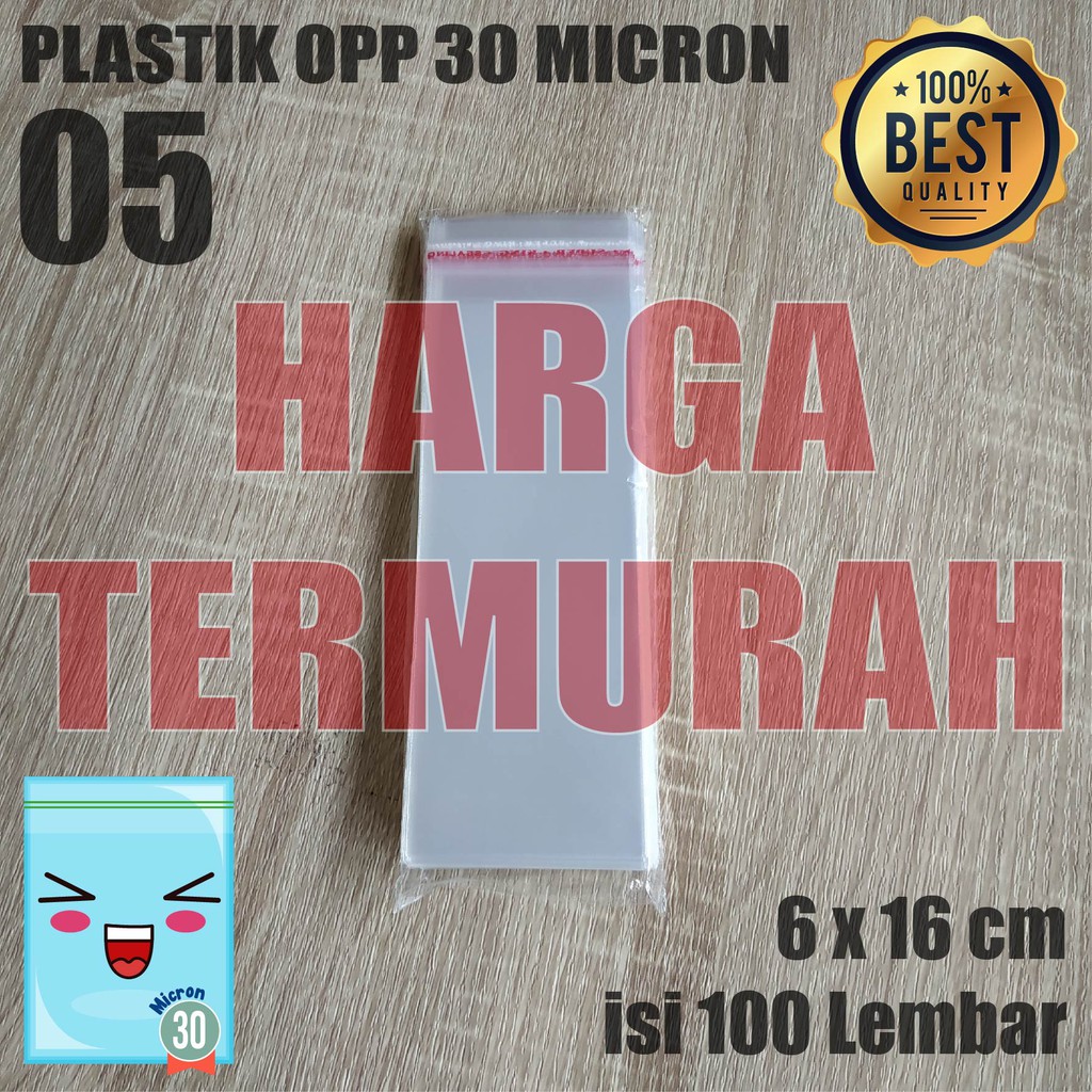 

PLASTIK OPP TEBAL 6 x 16 cm 30 Micron (0,5) PLASTIK KEMASAN ISI 100 PCS / PLASTIK BOLPOIN