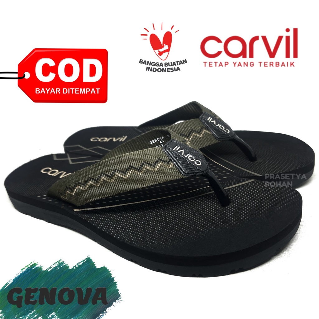 Sandal Pria Carvil Original Anti Air - Sendal Carvil Franco Grey