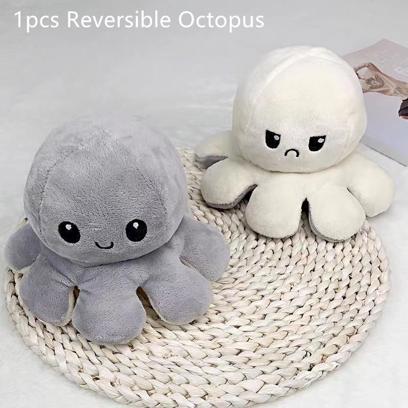 Double-Sided Flip Reversible Octopus Plush Toy Marine Life Stuffed Animals Doll