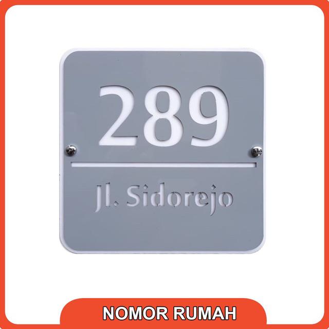 Nomor Rumah Acrylic/akrilik Modern Minimalis Model 004