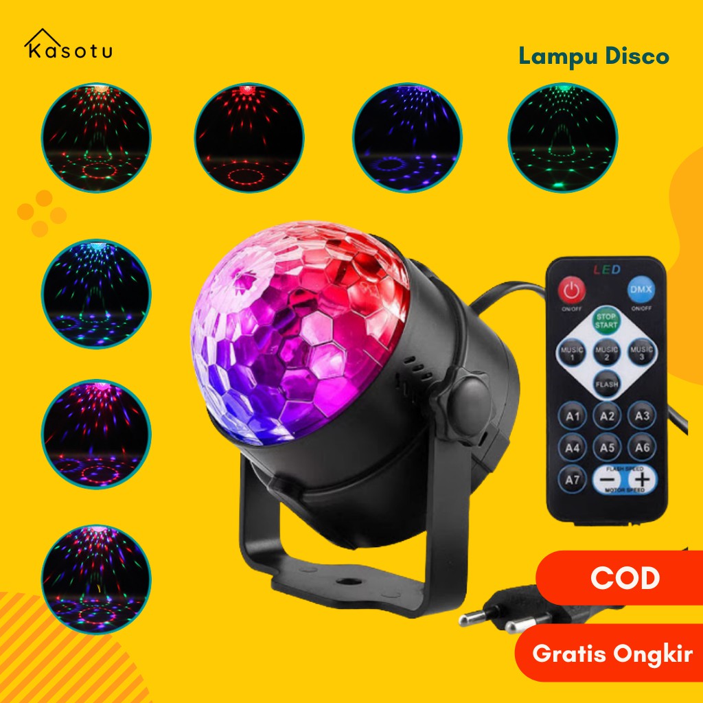 Lampu Hias Disco Kamar Putar Led Panggung Disko Proyektor dengan Remot Control