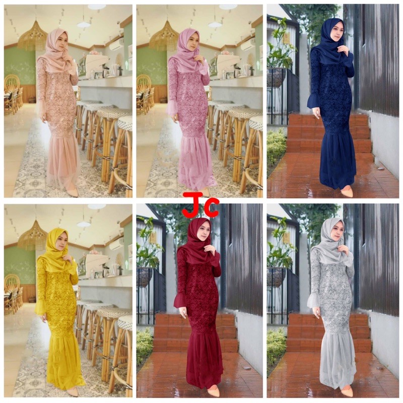 JC/ZR- Maxi christalia / Maxi duyung Murah / gamis brukat murah / gamis wanita kekinian