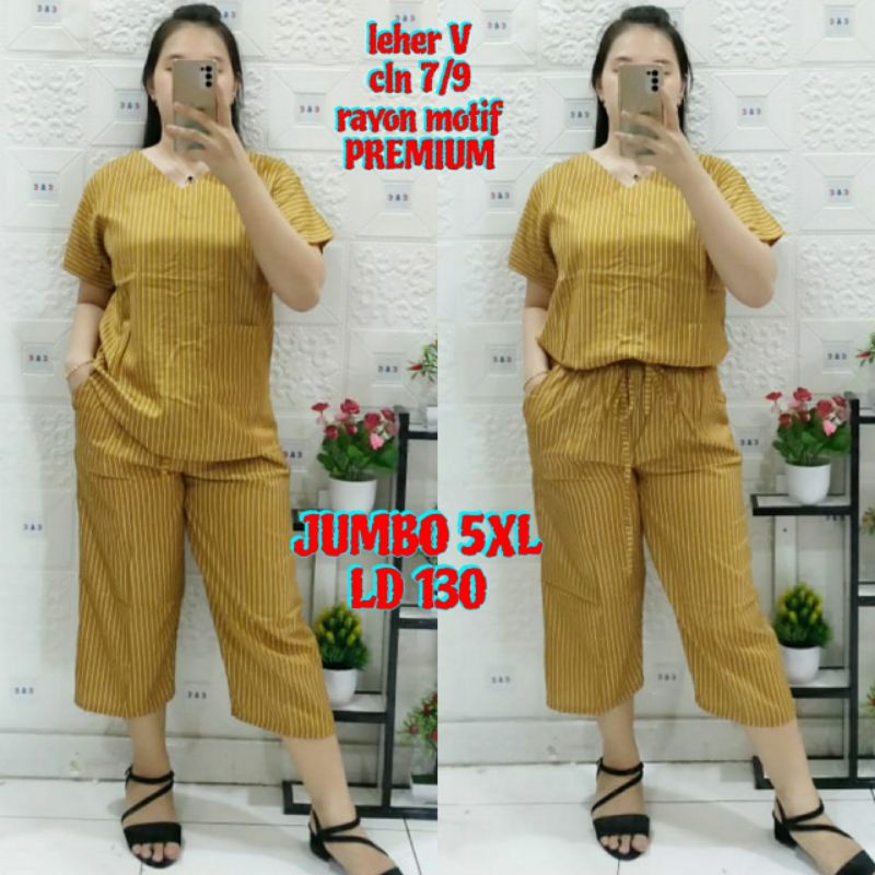 CNC - Trendy Dan Modis Stelan Andin Celana 7/9 Rayon V Super Jumbo 5XL