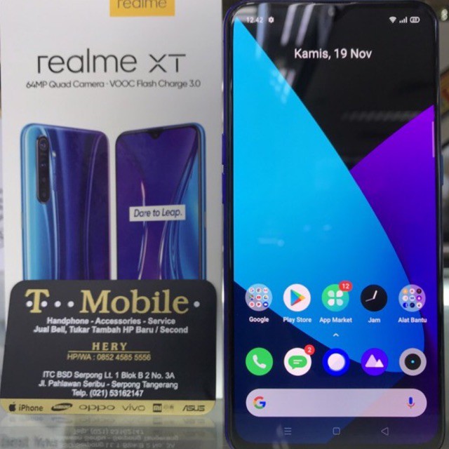 REALME XT RAM 8GB 128GB PEARL BLUE, SECOND LIKE NEW, FULLSET ORIGINAL, GRS RESMI