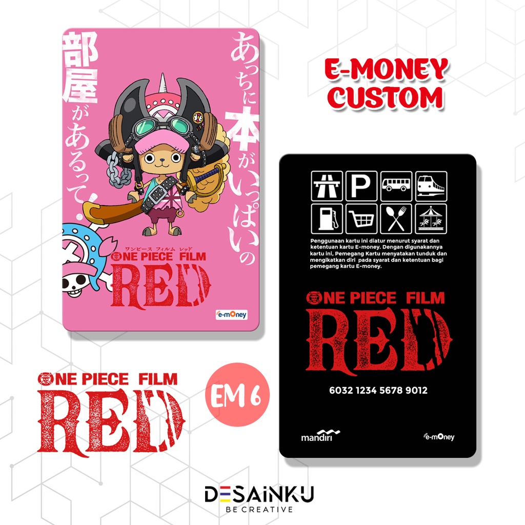 Emoney One Piece RED / Anime / Game / E-Toll Custom / Flazz / Tapcash / brizzi