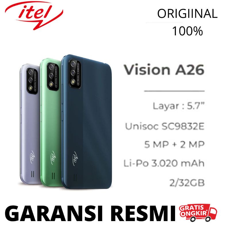 ITEL A26 RAM 2/32GB GARANSI RESMI