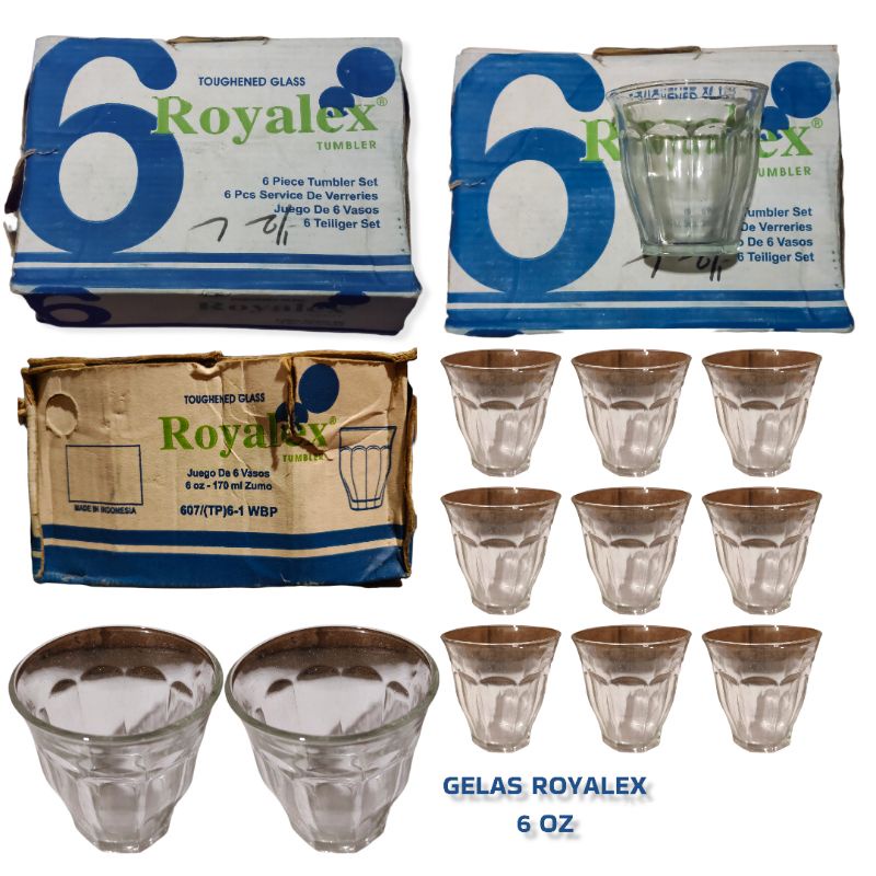 GELAS ROYALEX 6OZ //GELAS KOPI SANGER //GELAS KOPI LATTE//GELAS 6OZ//THUMBLER 6 OZ//607/(TP)6-1 WBP/