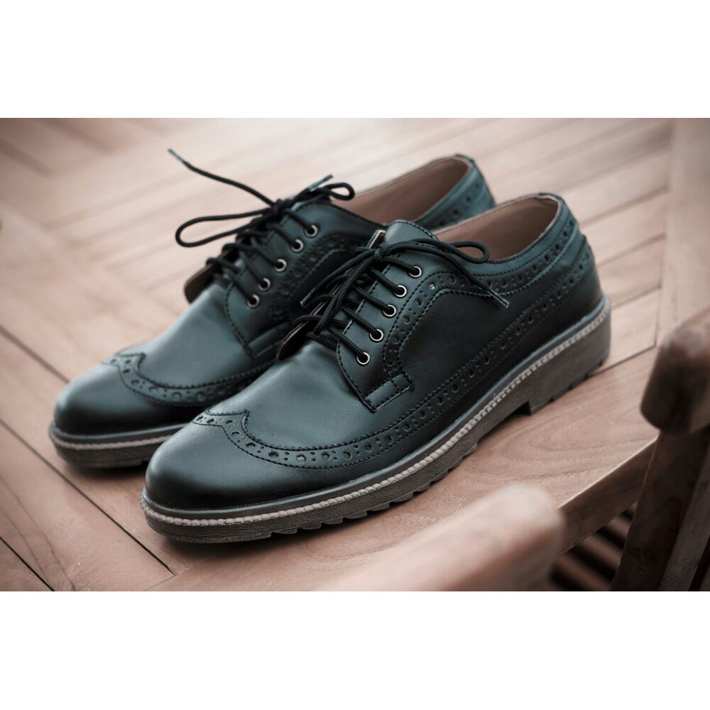 sepatu pormal brogue longwing black/volkerfootwear