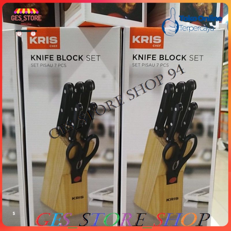 Krischef Pisau Dapur Set 7 Pcs Knife Block Set