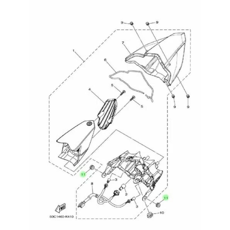 KARET GROMMET LAMPU BELAKANG BAGIAN SAMPING JUPITER MX 135 NEW NJMX ORIGINAL YGP 90480-13807