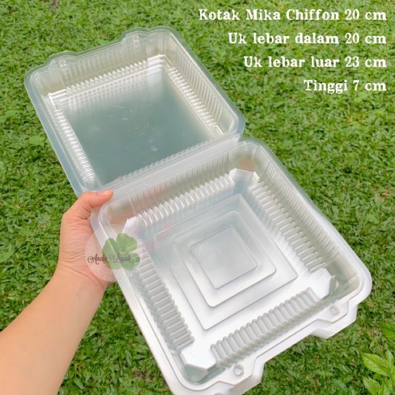 Kotak Mika Chiffon 20 cm kotak kue mica bolu makanan besar plastik tebal