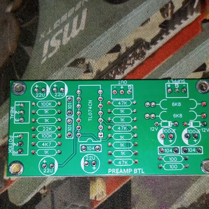 PCB FILTER BTL PRE AMP BTL COCOK BUAT CLASS D DOBEL LAYER