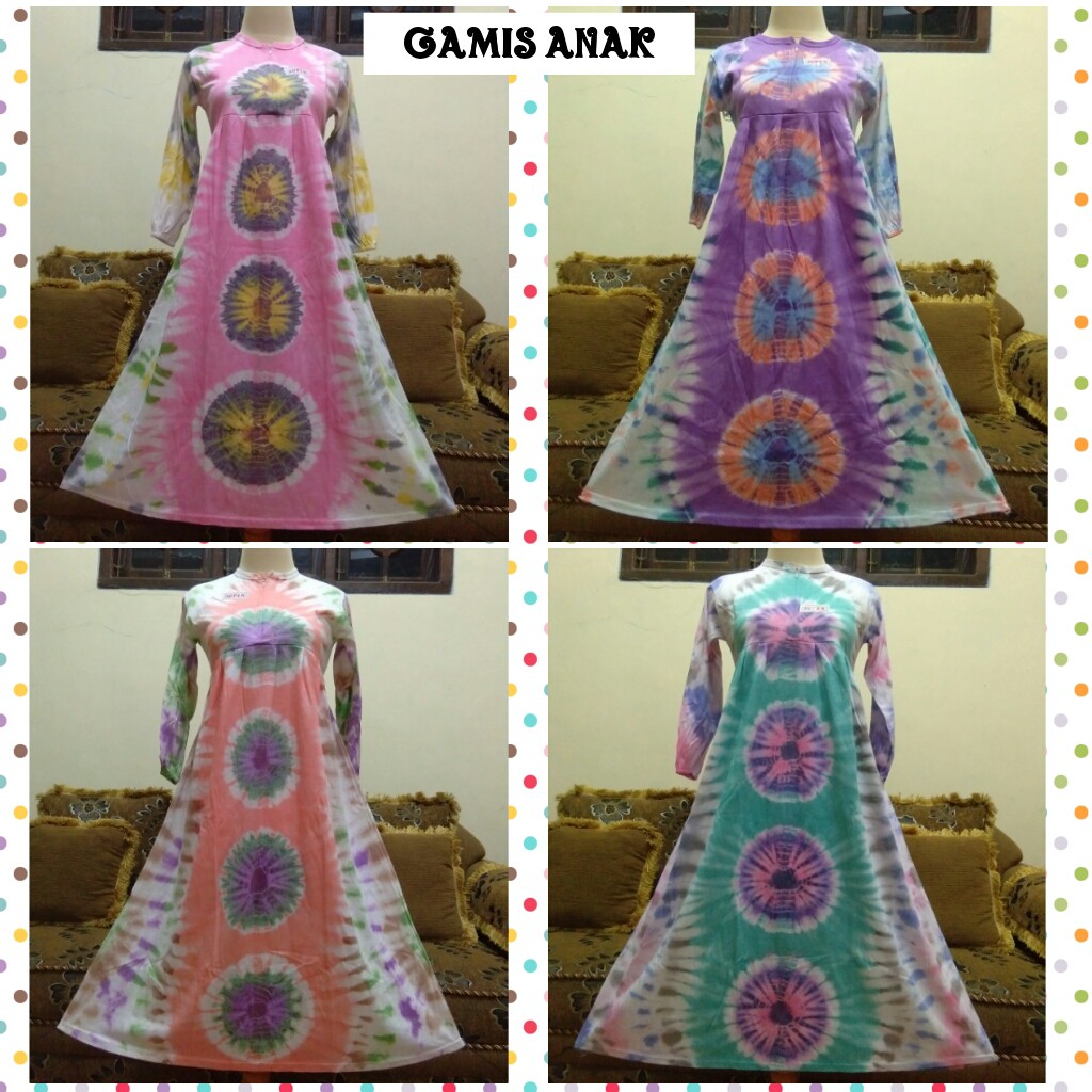 Gamis Anak umur 10-12 tahun Bahan Kaos Super Batik Pekalongan