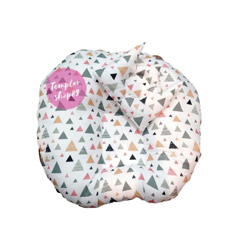 sofa bayi / baby launger free bantal mahkota bayi motip triangle