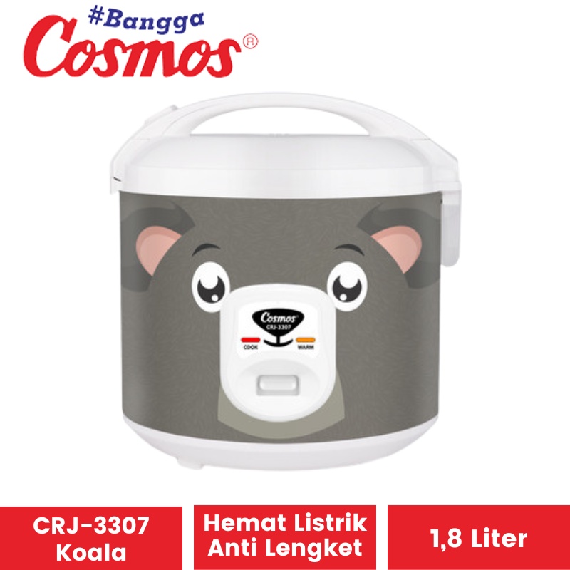 Magic Com Cosmos CRJ-3307 Garansi Resmi | Penghangat Penanak Nasi Rice Cooker Magikom CRJ 3307 Karakter Kucing Koala HarimauMagicom Magickom Mejikom Meijikom