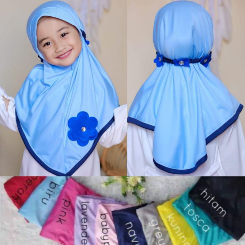 Jilbab Anak Mawar Usia 3-6 Tahun Bahan Jersey Terbaru Termurah / Alody's Collection