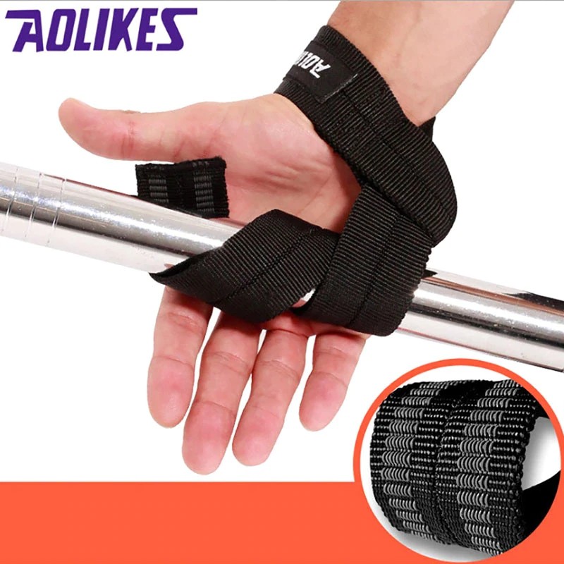 AOLIKES 7635 Wrist Band Strap Fitness Gym Weight Lifting Pull Bar Support Wrap Hand Grip