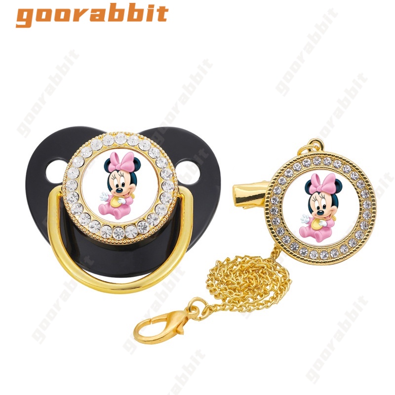 Klip Rantai Dot Bayi Desain Minnie Bling Transparan