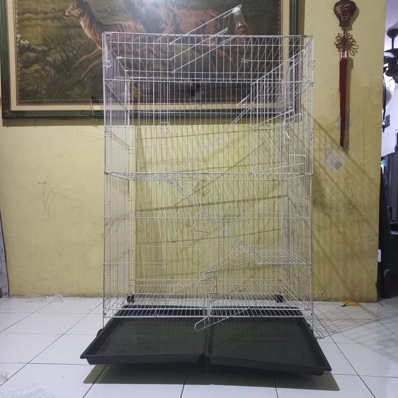 KANDANG KUCING KELINCI ANJING XXXL 130x90x60 CM TINGKAT 4 + RODA