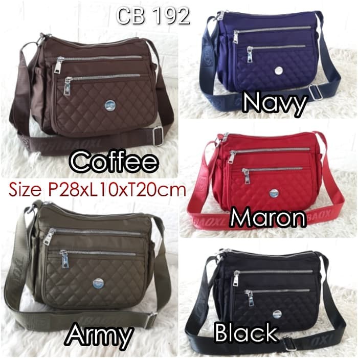 CB192 Tas Import CHIBAO Tas Selempang CHIBAO Bordir 7Ruang - HIJAU ARMY