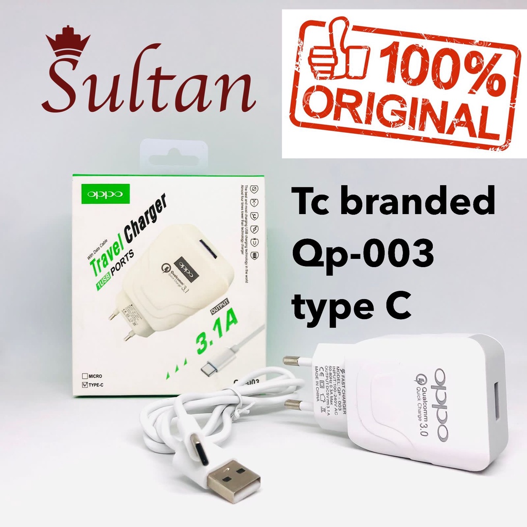 CHARGER 3.1A tc brand TYPE-C QP-003 casan samsung TYPE CHARGA GROSIR MURAH