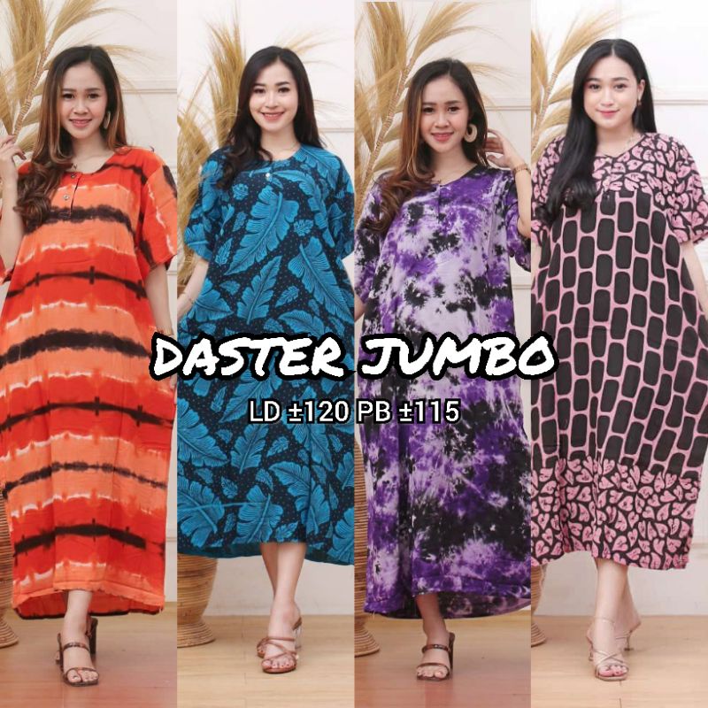 Daster Jumbo Bisa Untuk Busui Bumil Kancing Depan Lengan Pendek Motif Batik Warna Kekinian