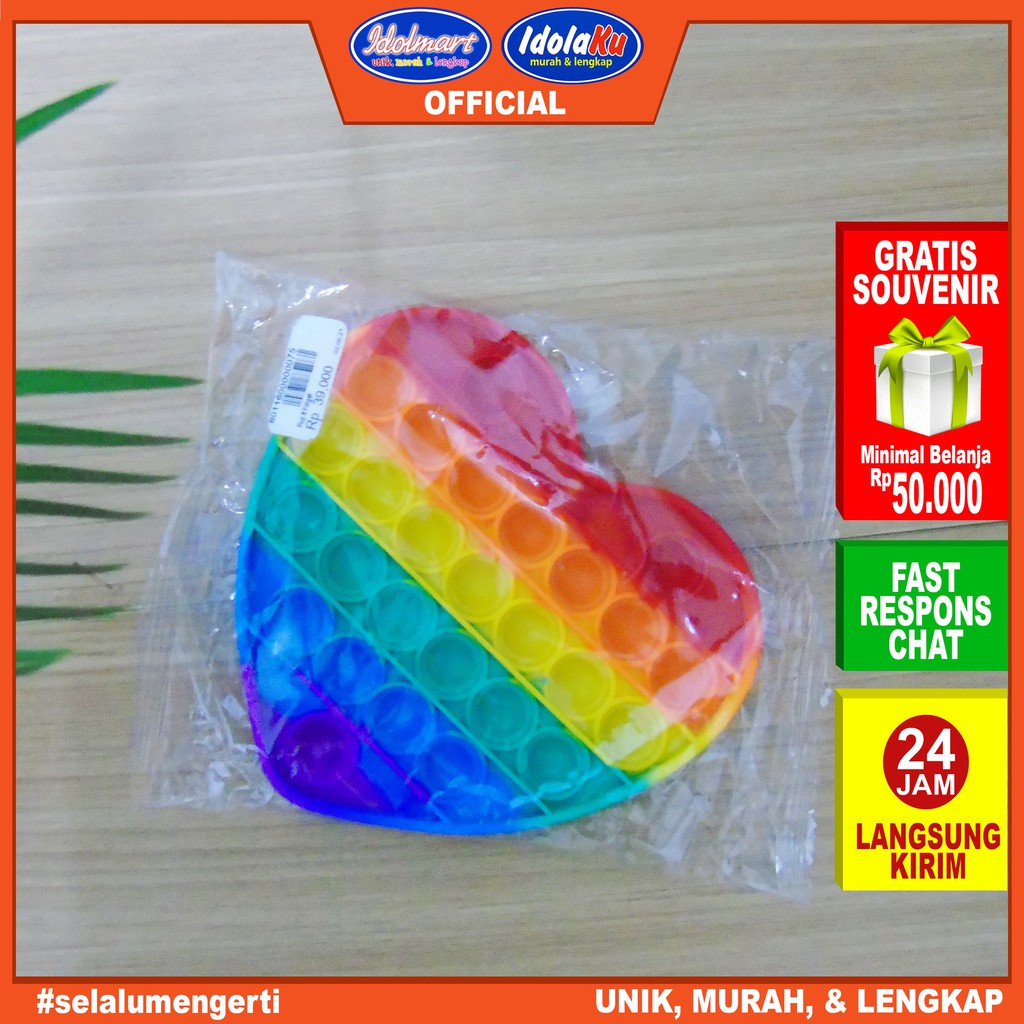 IDOLMART Mainan Anak Pop It POPIT Push Bubble Fidget Sensory Toys-love
