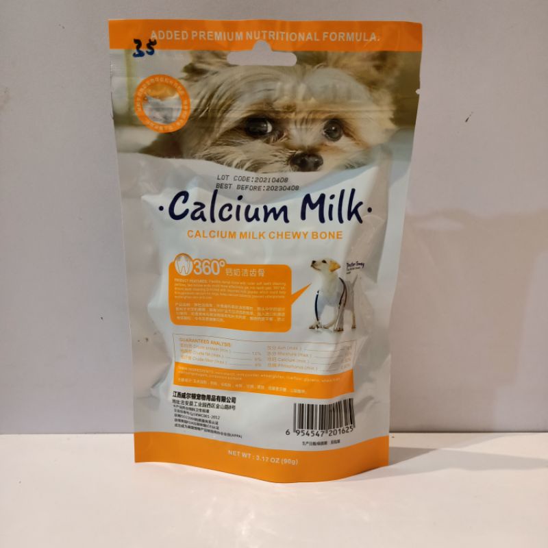 Calcium Milk Chewy Bone Dental Pembersih Karang Gigi 90gr