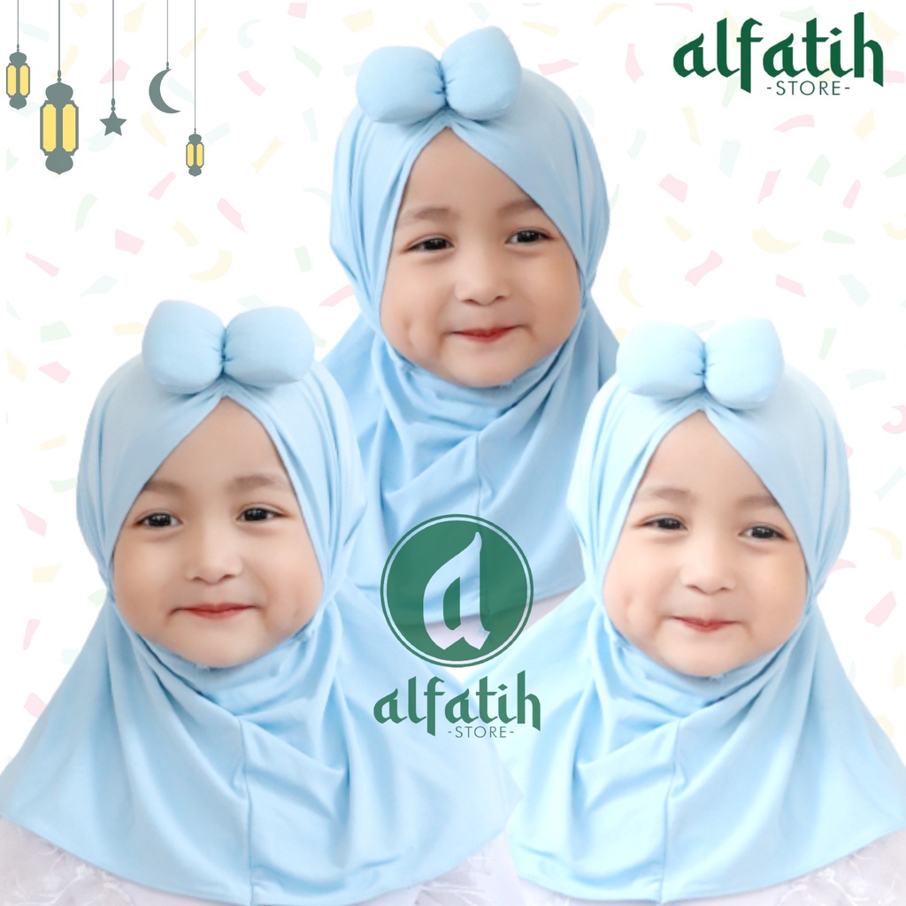 ALFATIH STORE / Jilbab Anak Minie  Pita POLOS Depan Imut dan Cantik / Jilbab Anak Murah / HIJAB ANAK