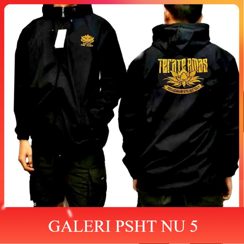 Atribut PSHT- JAKET PSHT PARASIT PARASUT SATU ABAD TERATE EMAS BORDIR DISTRO KEREN MURAH SIMPEL PSHT
