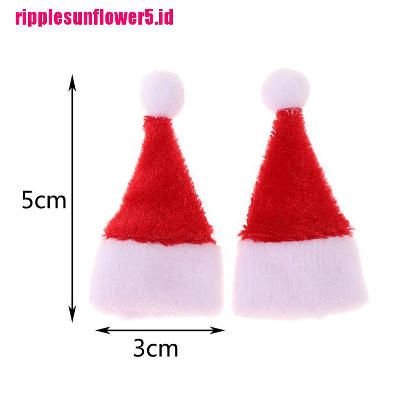 # Kaos T-Shirt Wanita Lengan Pendek Motif Print #2pcs Miniatur Topi Natal Warna Merah Untuk Rumah Boneka