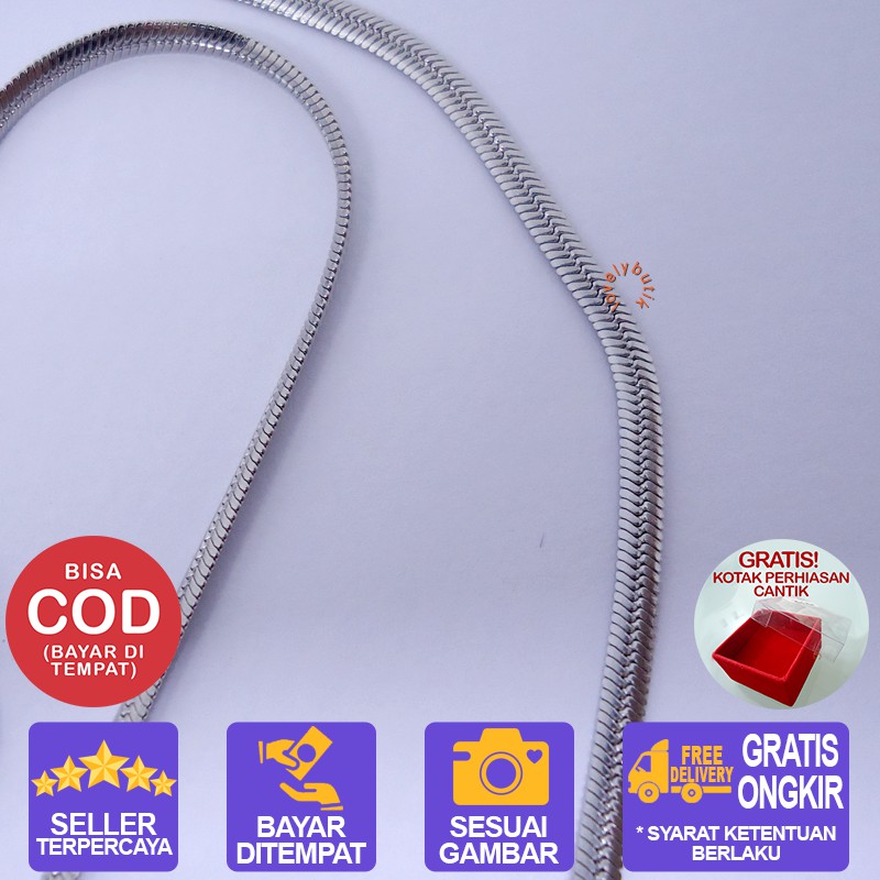 Lovelybutik Honey Kalung Huruf Titanium Anti Karat Inisial B Uk 45 cm BONUS KOTAK PERHIASAN