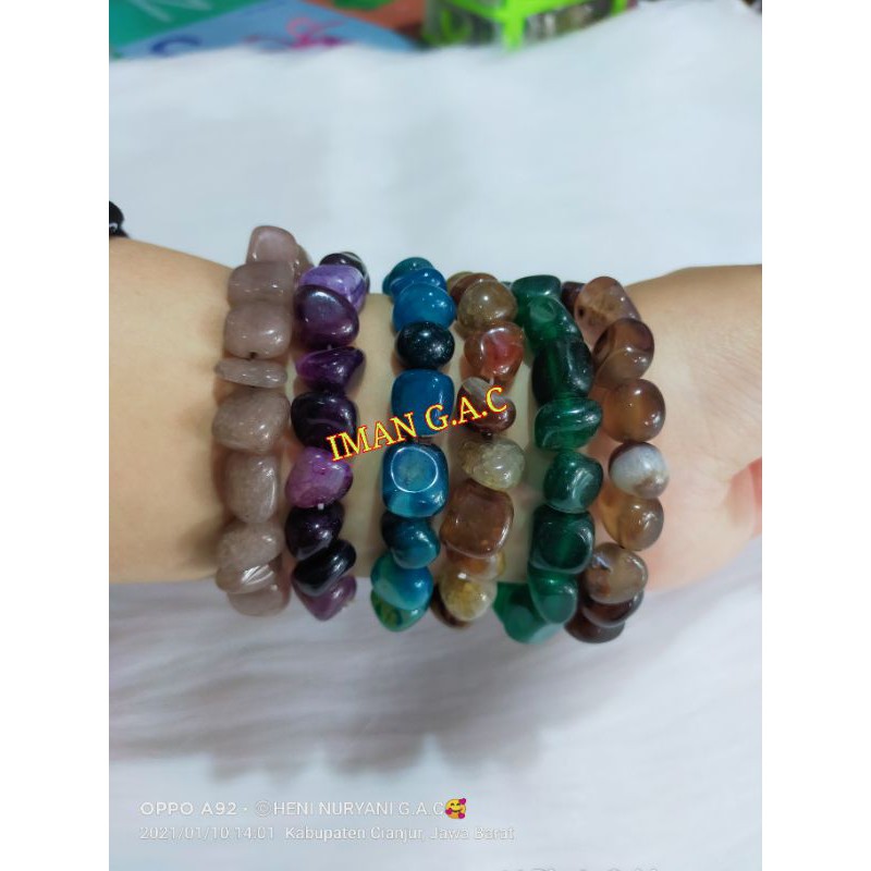 Gelang batu alam 100% asli/Gelang batu alam peria wanita