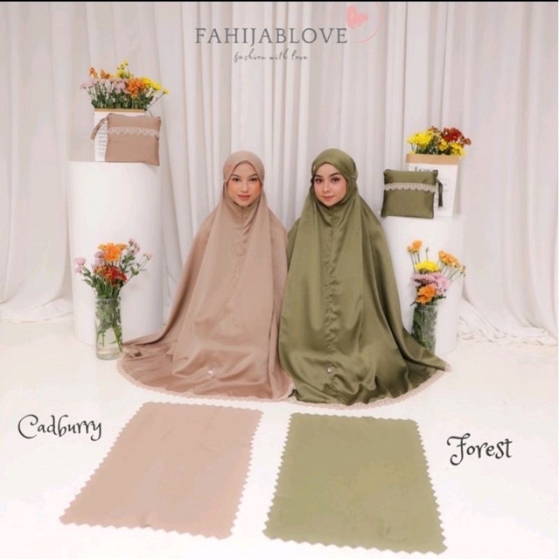 READY STOCK  Mukena Travelling FAHIJABLOVE DIVA ALINA ORCHID FAHIJAB FULL SET DENGAN SAJADAH