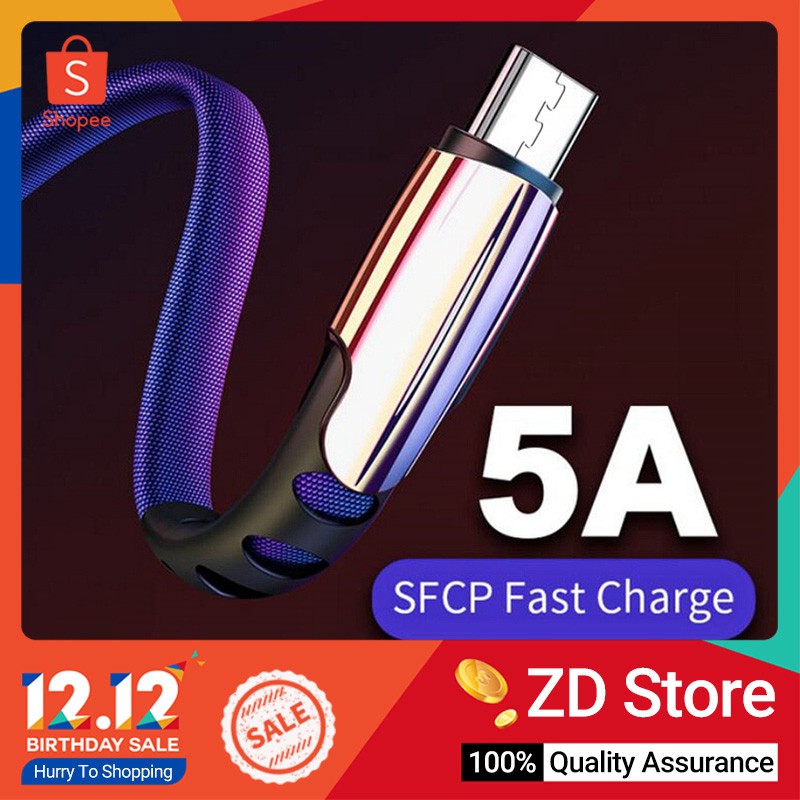 5A Kabel Data Micro USB / Type C Fast Charging Cable untuk