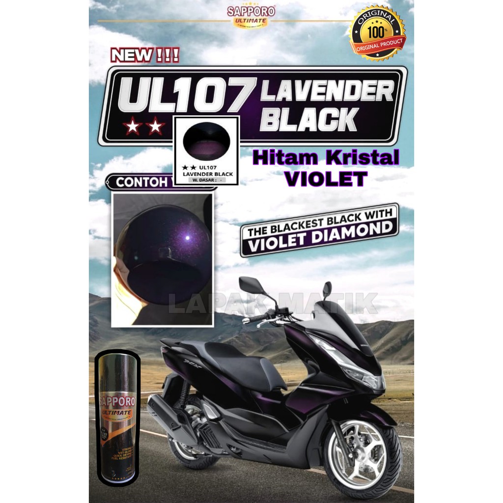 Pilok Sapporo Ultimate LAVENDER BLACK UL107 hitam kristal diamond 400ml