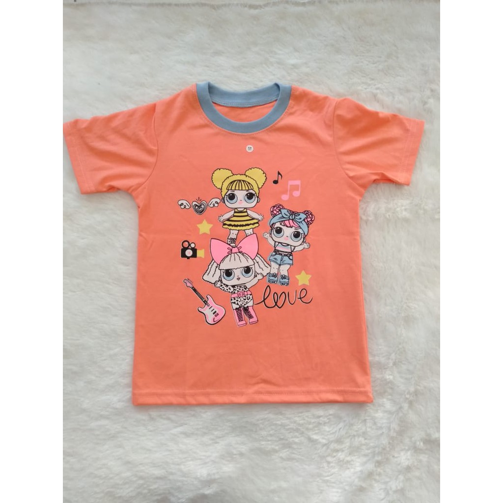 kaos anak motif karakter ukuran XL usia 4-5 tahun-4