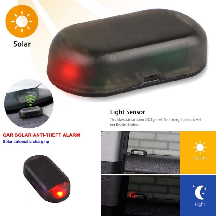 Solar Lampu LED Palsu Anti Maling Mobil Fake Flash Car Alarm Warning