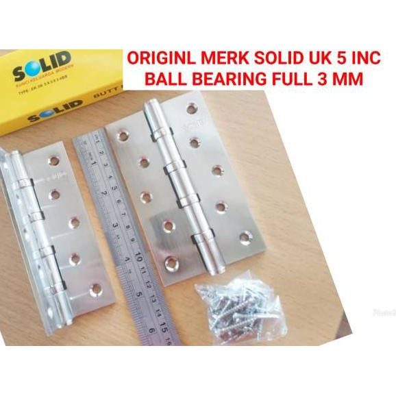 Keluaran Terbaru.. Engsel solid Ek. 09 5x3x3 4 BB, engsel 5 inc solid, engsel pintu ASLI ORIGINAL SO