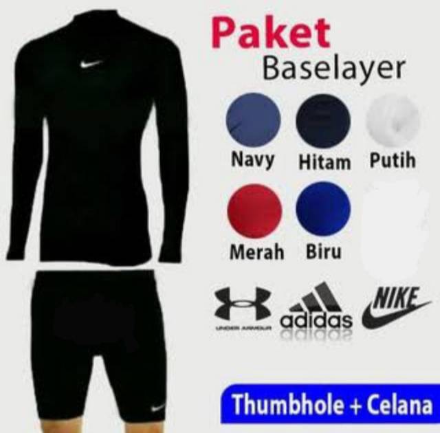 [Paket 2pcs] Manset/Baselayer Panjang &amp; short pendek