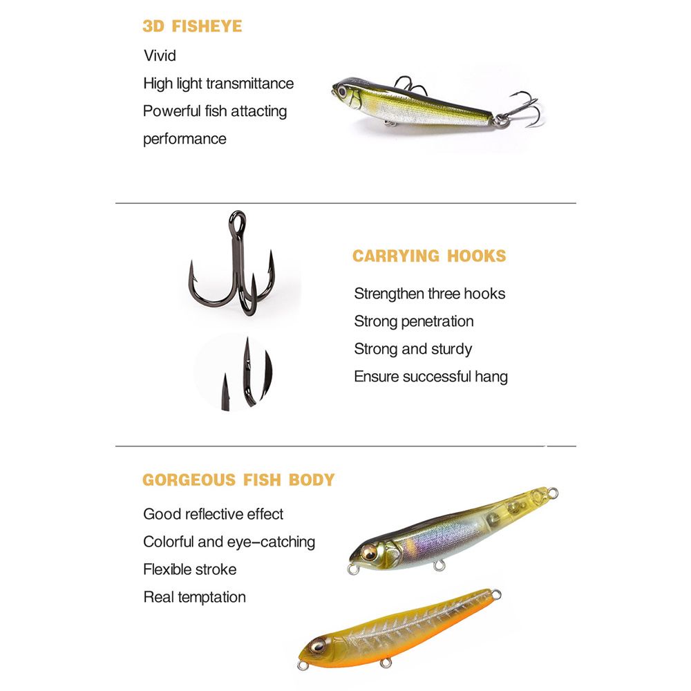 TOP Transparent Fish Hooks Outdoor Minnow Lures Pencil Baits with Steel ball Crankbaits 71mm 7g Tackle Useful Winter Fishing