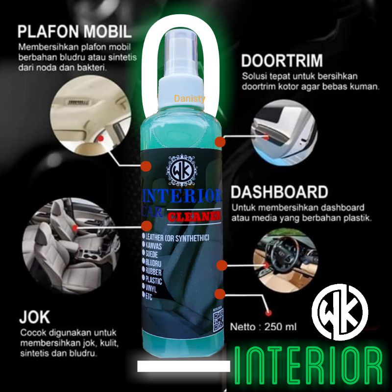 W.K Pembersih interior dan dreesing pelindung interior pelumas kaca pengkilap body