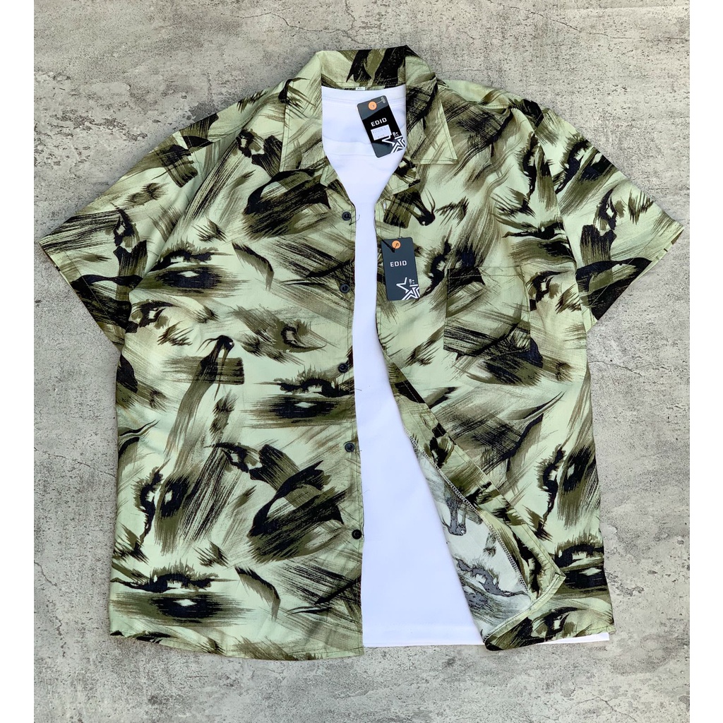 Mokokomo Kemeja Pantai Pria Oversize Kemeja Printing Kemeja Hawai Atasan Pria